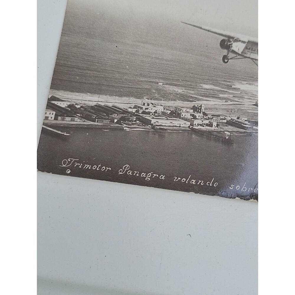 RPPC Airplane Plane 1924 Postcard Antique Peru Trimotor La Punta - Picture 3 of 12